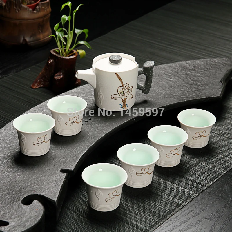 

Керамический чайник, кружки, 8 шт. чайный набор, чашка ручной работы, чайник кунг-фу заварочный чайник yixing, чайный набор для 3 вида стилей