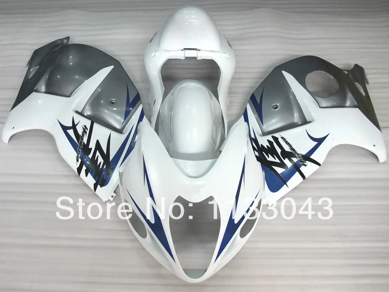 

7gifts For SUZUKI Hayabsa GSXR1300 GSX-R1300 White/silver U53224 GSXR 1300 96 97 98 99 00 01 02 03 04 05 06 07 Fairing