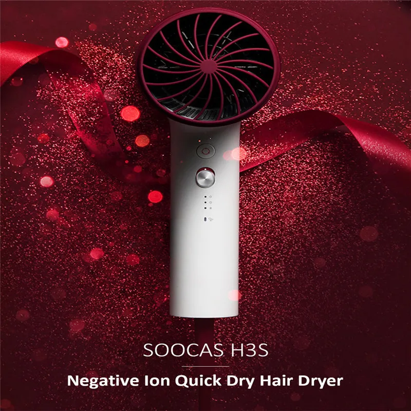 

Original youpin Soocare Soocas H3S Anion Hair Dryer Aluminum Alloy Body 1800W Air Outlet Anti-Hot Innovative Diversion Design