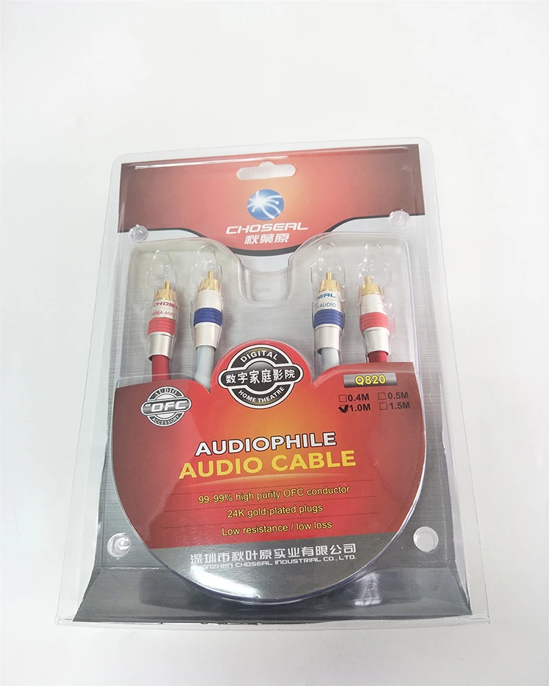 Аудиокабель Choseal Q820 RCA распродажа аудиофилов! Стерео соединение Hi Fi кабели 24K