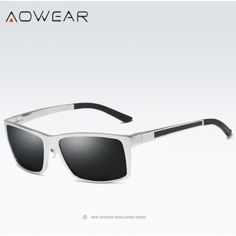 AOWEAR, настоящие, алюминиево-магниевые, поляризационные солнцезащитные очки, мужские, уф400, Ретро стиль, Роскошные, зеркальные, солнцезащитные очки, мужские, Oculos Gafas De Sol Hombre
