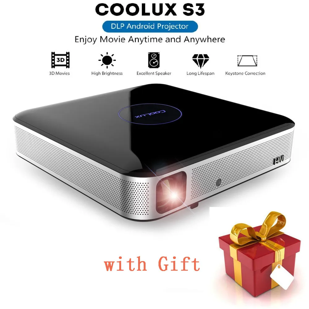 COOLUX S3 Pro DLP проектор 3D Bluetooth 1100 ANSI 1280x800 P Поддержка 4K 2,4/5 ГГц WiFi Bluetooth 4,0 плеер для домашнего кинотеатра