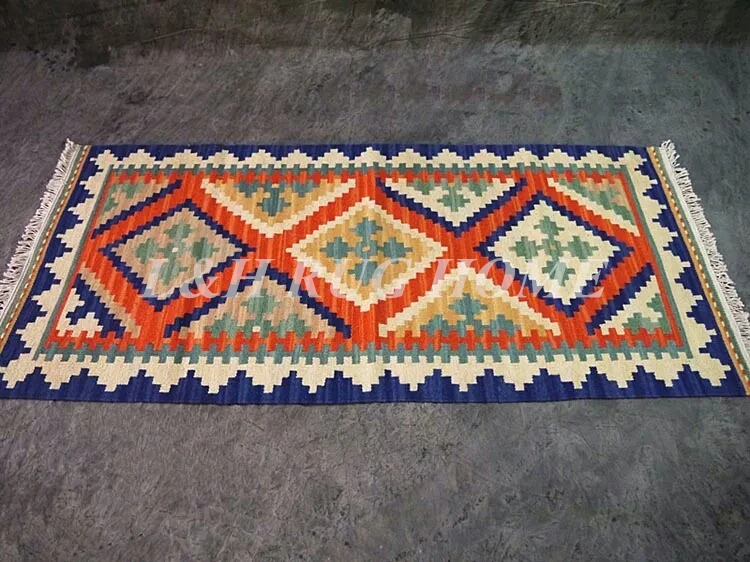 

Free shipping 2.5'X6' kilim carpets,hand knotted woolen Kelim rugs, Pakistan Turkish area rug