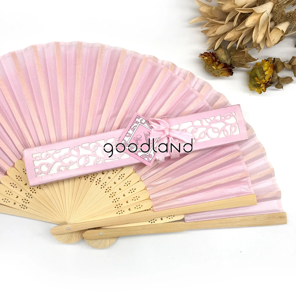 5 шт. с лазерной Бумага Подарочная коробка прядения шелковистый бамбук складывая руки Вентилятор Свадебные Вечерние вентилятор Happy подарки