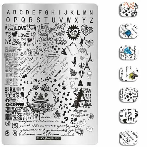 04 01-34 ZJoy дизайн ногтей штамповка изображения Placas 1 шт. PLUS01-034 пластина для стемпинга для нейл-арта штамп шаблон изображения пластины 9,5x14,5, HTY6767 - Цвет: 04