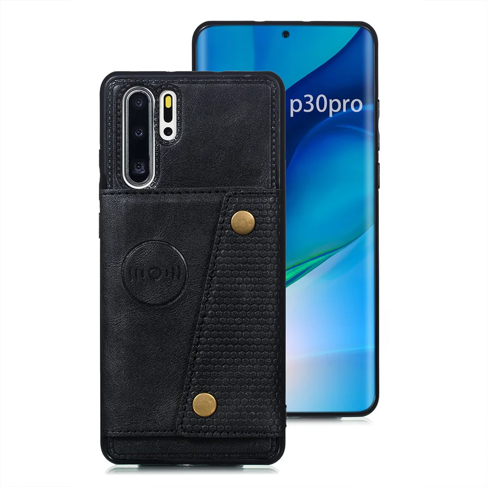 Чехол-Кошелек Haissky с несколькими отделениями для карт Huawei P30 Pro Mate 20 Lite P20 Кожаный