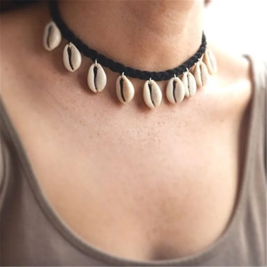 Sea Shell Колье Цепочки и ожерелья Для женщин Природные оболочки Collor чокер простой