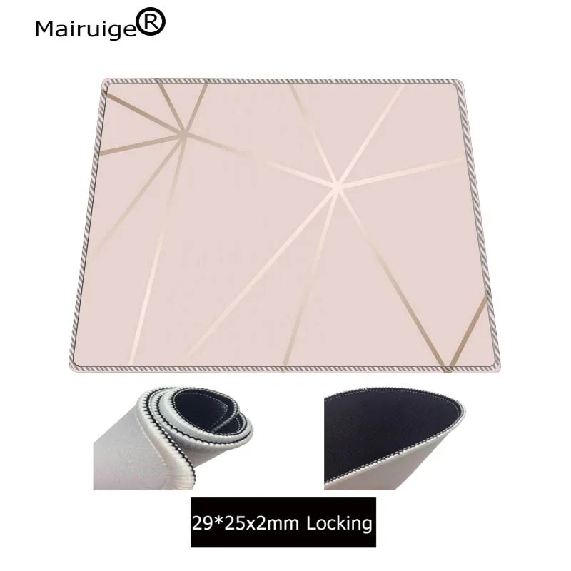 250X290X2MM Mairuige розовый Мрамор Ноутбук игровой коврик для мыши большой коврик для мыши замок края Мышь коврик резиновый, большого размера игра Мышь pad на руку люксовый уникальный дизайн Мышь коврик - Цвет: 250X290X2MM