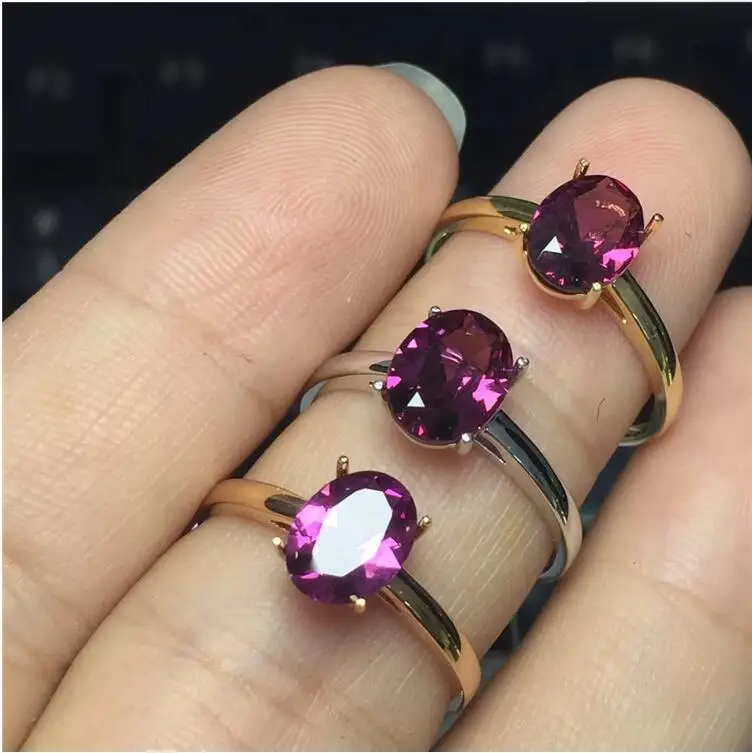 Кольцо на палец из натурального граната 18k золото 8*10 мм для мужчин и женщин 6*8 |