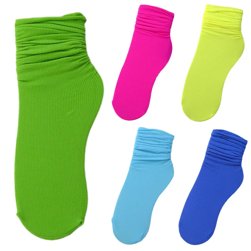 5 pairs Неоновые носки для женщин модная уличная одежда Harajuku Calcetines яркие цвета милые носки корейский стиль женские носки желтый оранжевый - Цвет: 5 pairs