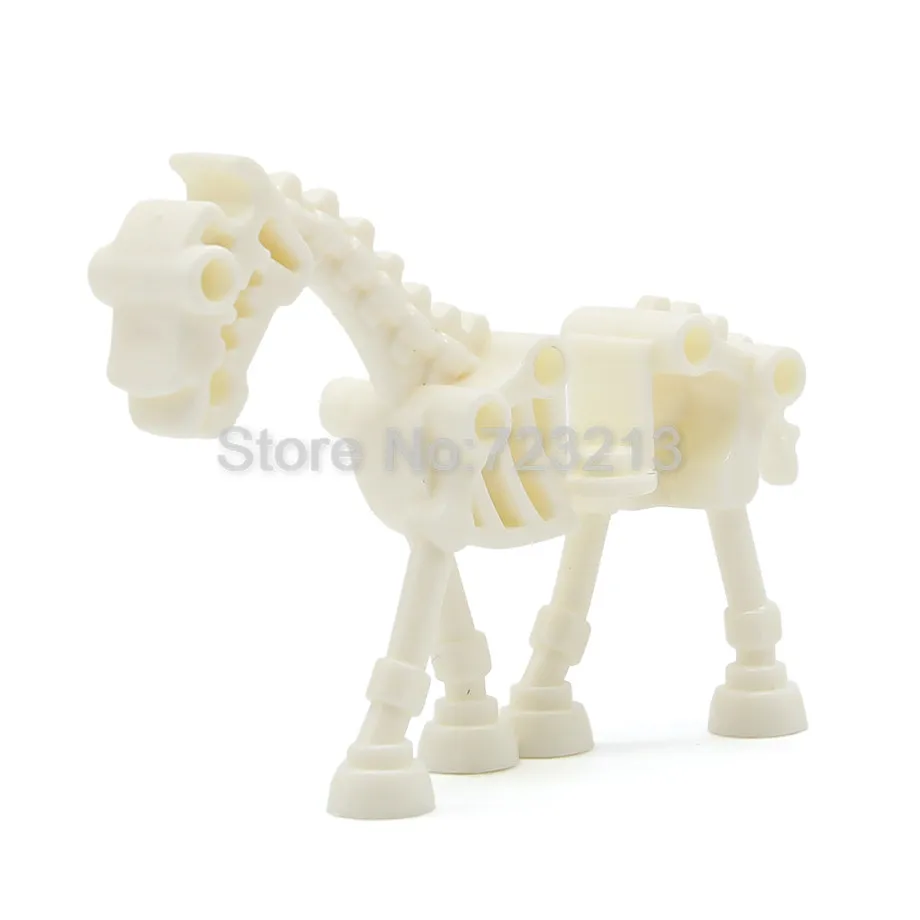 White Horse Одиночная ниндзя Белый Скелет фигурка рыцаря череп замок Рыцари армейская Модель Набор строительных блоков набор кирпичных игрушек для детей - Цвет: White Horse
