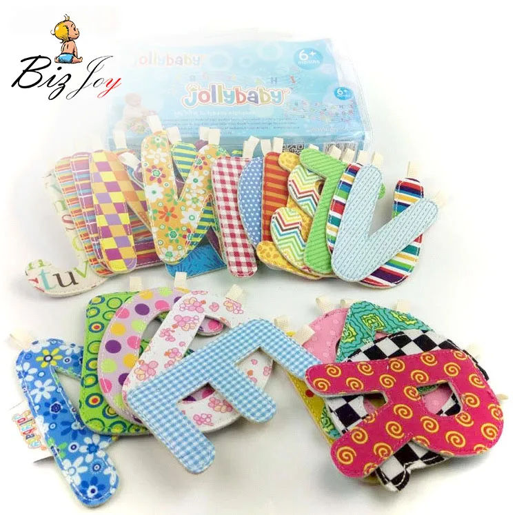 26pcs/set cognition A to Z multifunctional alphabet bed surround cloth letter teether gift colorful educational soft baby toy | Игрушки и