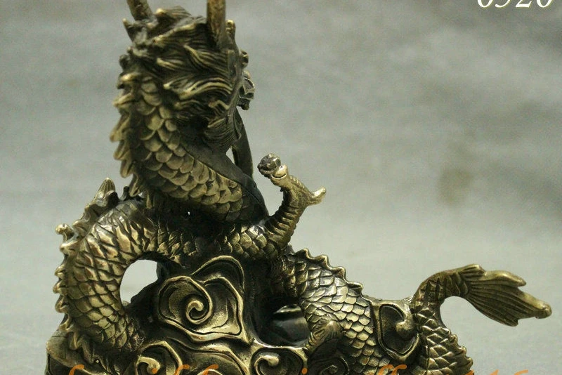 6 &quotКитайский Бронзовый Медный Фэншуй сокровище чаша Год Зодиака Dragon Ball Статуя |