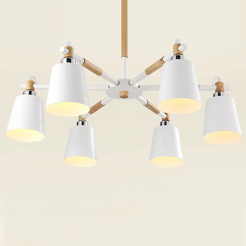 Деревянная люстра в скандинавском стиле 083 домашняя лампа для гостиной Железный