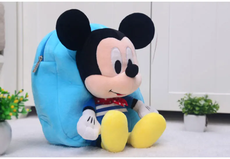 Disney натуральная Новинка Детский сад Милая Наплечная Сумка с мультяшным Микки Маусом Минни детский плюшевый рюкзак для игрушек