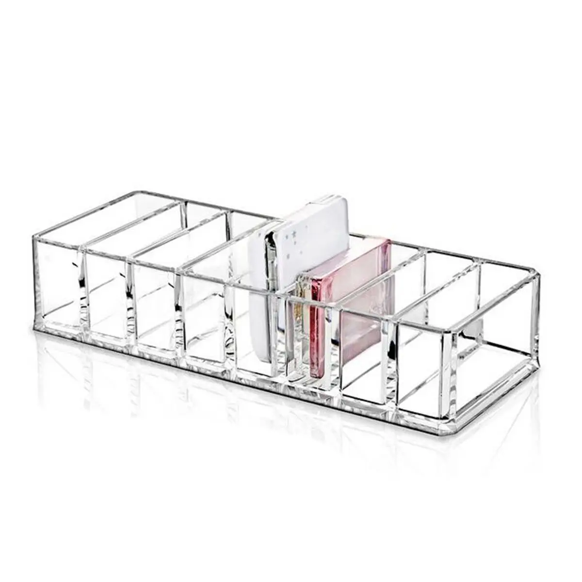 

New 8 Slot Acrylic Compact Holder Powder Eye Blush Makeup Case Storage Organiser