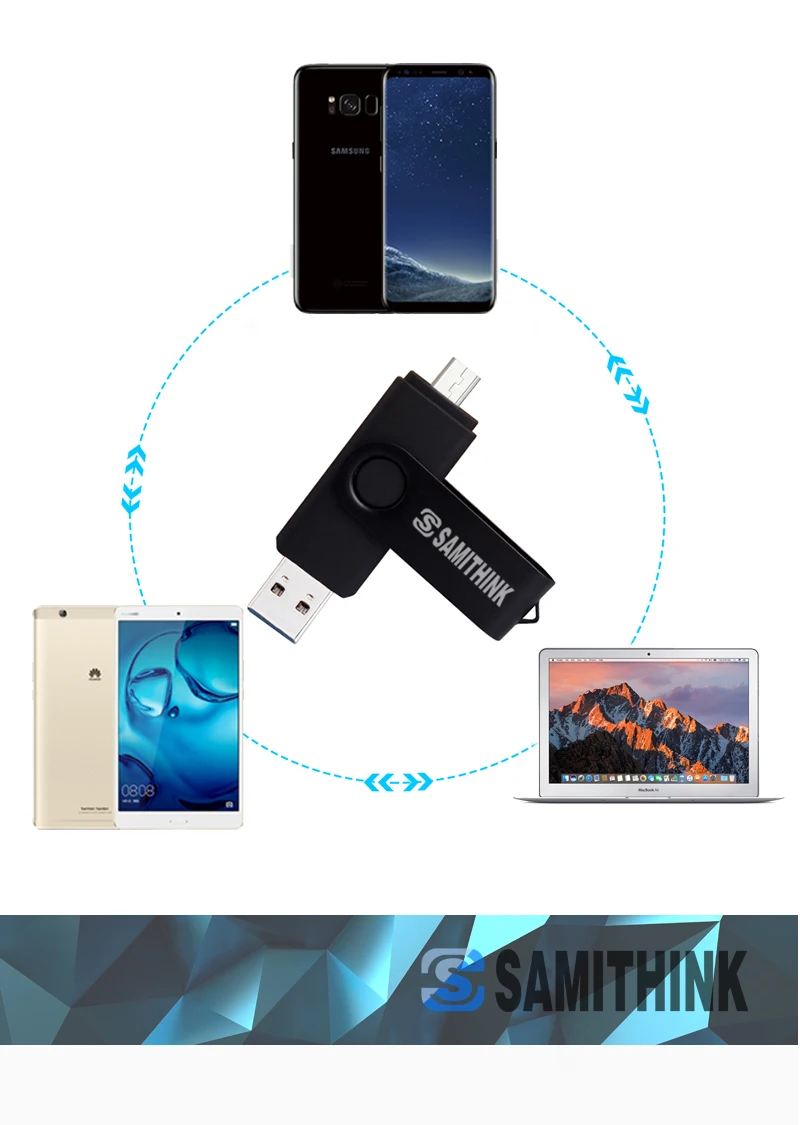 SAMITHINK USB флеш-накопитель 64 Гб OTG USB 3,0 флеш-накопитель высокоскоростной USB флеш-накопитель с логотипом на заказ USB флеш-накопитель 64 ГБ 16 ГБ 8 ГБ