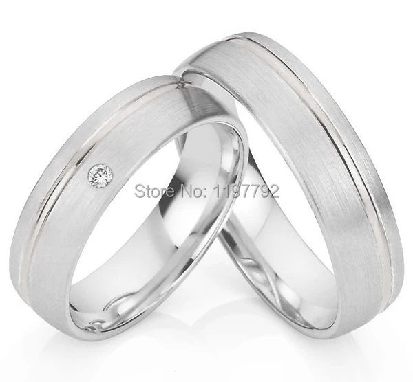 

2014 custom tailor men and women silver color titanium engagement ring wedding ring sets anniversary gift