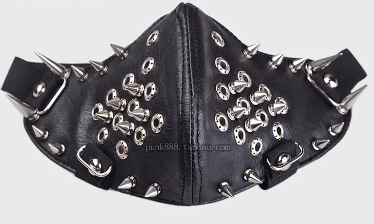 Мотоциклетная маска с полулицевыми шипами в стиле панк серебристые