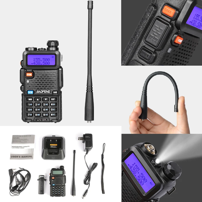 Переносная рация BaoFeng портативная VHF 136 174 UHF 400 520 МГц двухдиапазонный