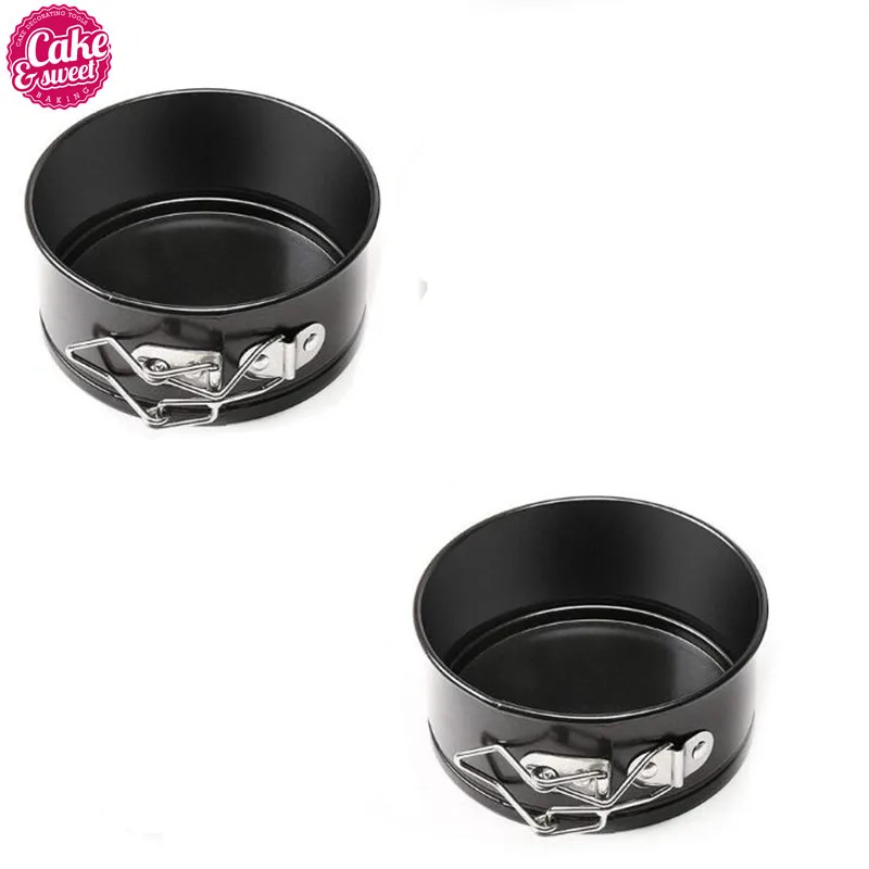 2pcs 4 шт./компл. 4 дюйма для мини-кекса пирога круглый выпечки кастрюли лоток плесень с антипригарным покрытием мини торт формы DIY Инструменты для выпечки Кухня аксессуары - Цвет: 2pcs