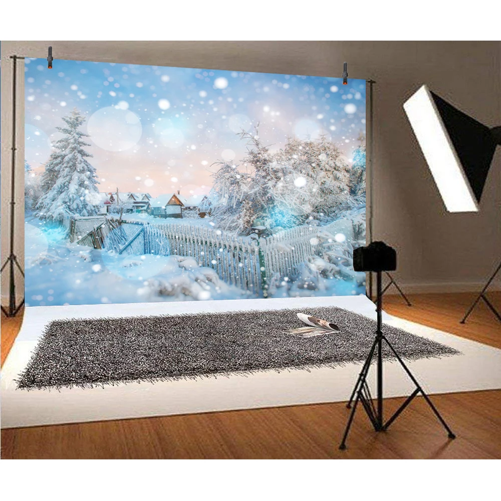 

Vinyl Photography Backdrop for Christmas Pictures Decoration Winter Snowflake Background XT-7384