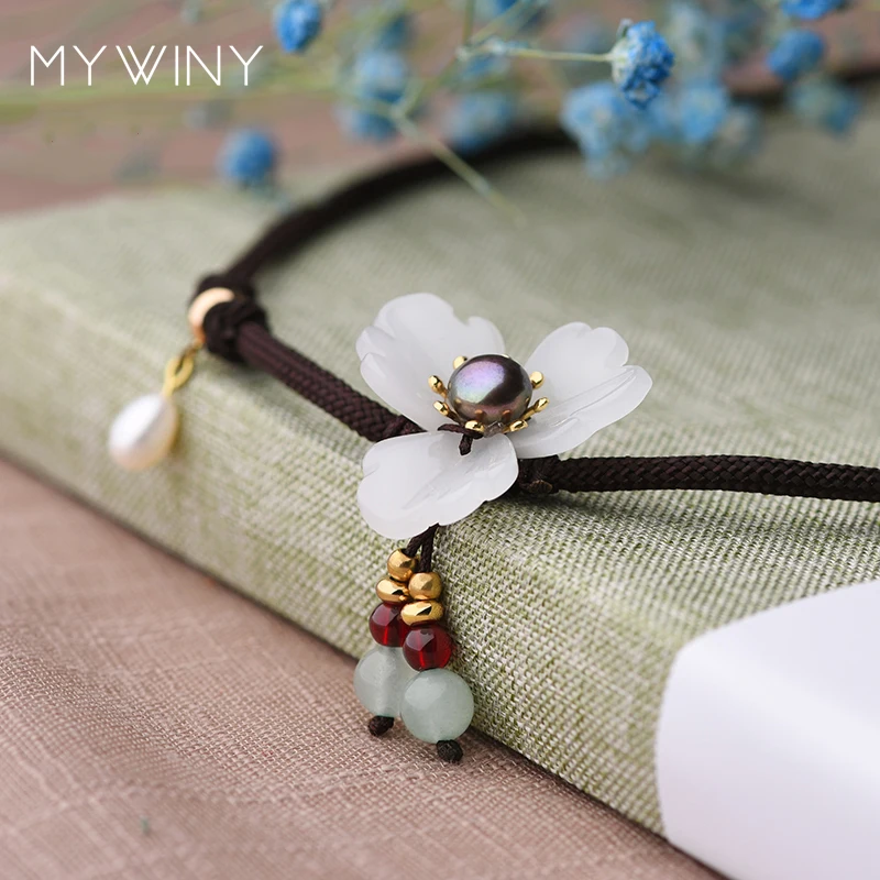 Длинное ожерелье с цветами MYWINY подвески новое этническое Экзотическое Ожерелье