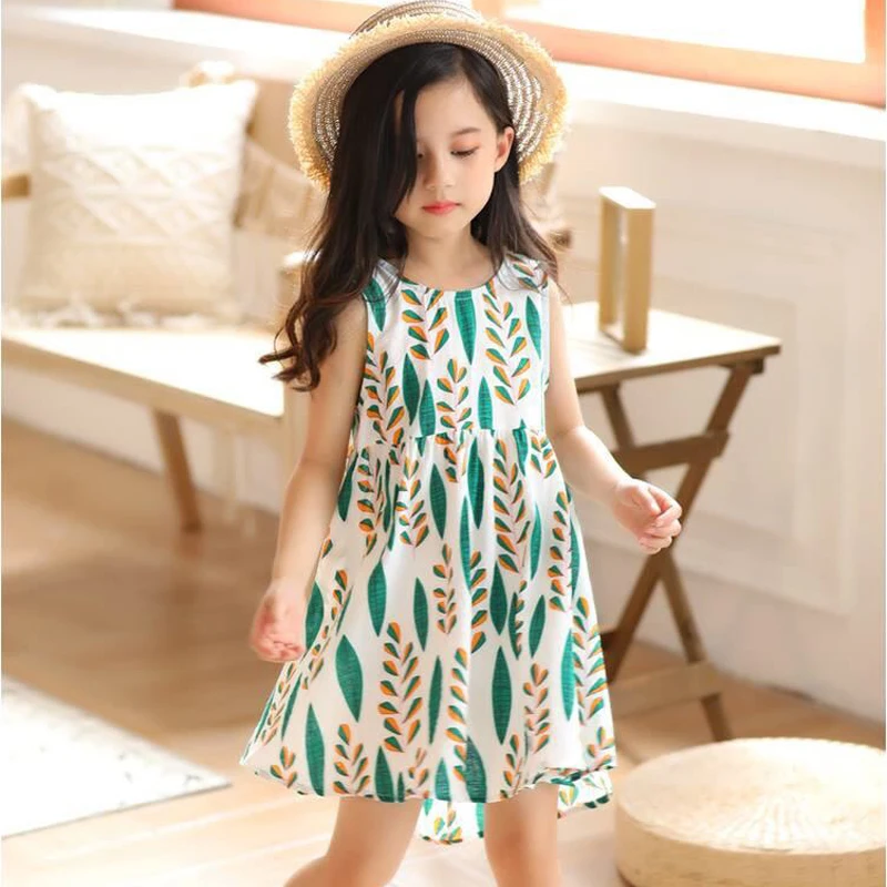 Fashion Baby Girl Summer Dress Cute Cartoon Pattern Clothing Kids Gown Clothes For Birthday/Seaside/Outing | Детская одежда и