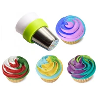 1 pcs 3 color icing piping bag nozzle converter tri color cream coupler cake decorating tools for cupcake fondant cookie random