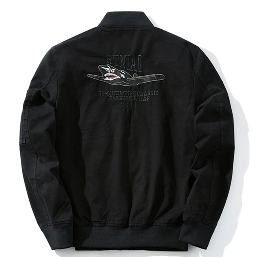 Plus Size Jacket Men Casual Baseball 6xl Mens Cotton Air Force 1 Erkek Men's Jackets Zipper Loose 50C0178 | Мужская одежда
