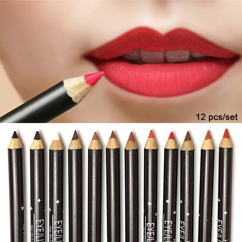 Lipliner Карандаш Водостойкий Матовый жидкий блеск для губ подводка Косметика 12