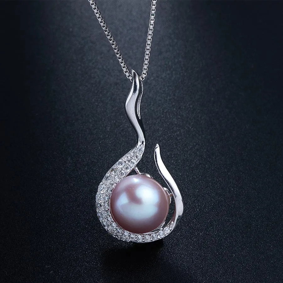 VEAMOR (Special Price) Pearl Necklaces &amp Pendants Silver Color With Tiny Cubic Zirconia Paved Jewelry Collares For Women | Украшения и