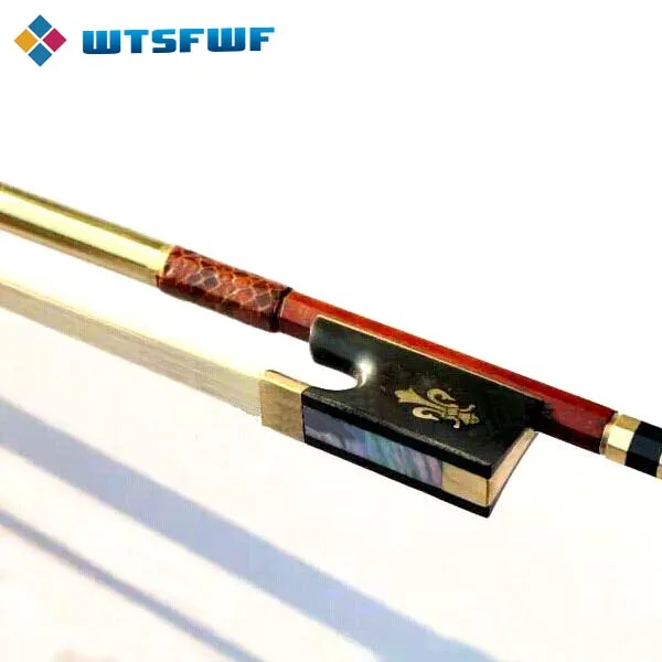 Wtsfwf 5 шт./партия Скрипка Лук из бразильского дерева смычок для скрипки высокого качества цезальпиновый лучок Золотая установленная Цветочная инкрустация