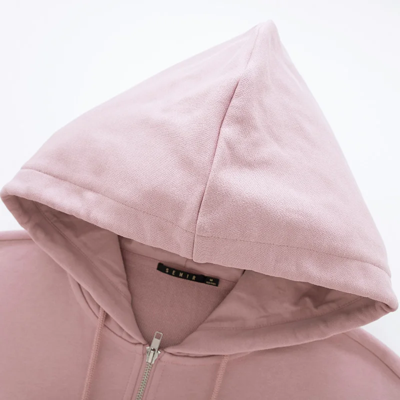 Женская куртка на молнии SEMIR из 100% хлопка с капюшоном и карманами подкладкой