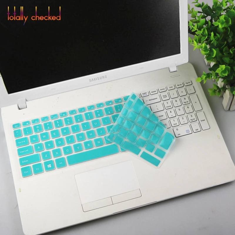 Силиконовый защитный чехол для клавиатуры samsung NP500R5H NP500R5K NP500R5L NP300E5M NP 500R5H/L/K/M 300E5K/L/M 3500EL/M 15,6 - Цвет: whiteblue