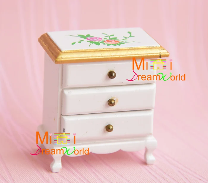 Free shipping! 1:12 Dollhouse Miniature Furniture Toy Bedroom Rose Bed Wardrobe Dresser 6pcs | Игрушки и хобби