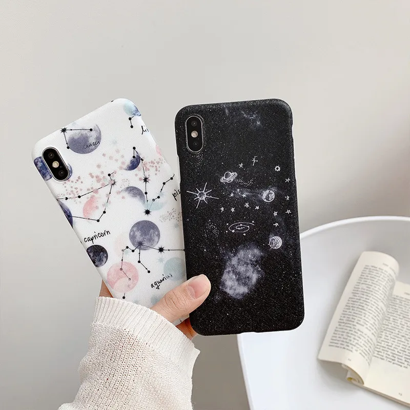 Мягкий ударопрочный чехол из ТПУ с рисунком созвездия для iPhone 7 8 Plus X XS Max XR 6s 6