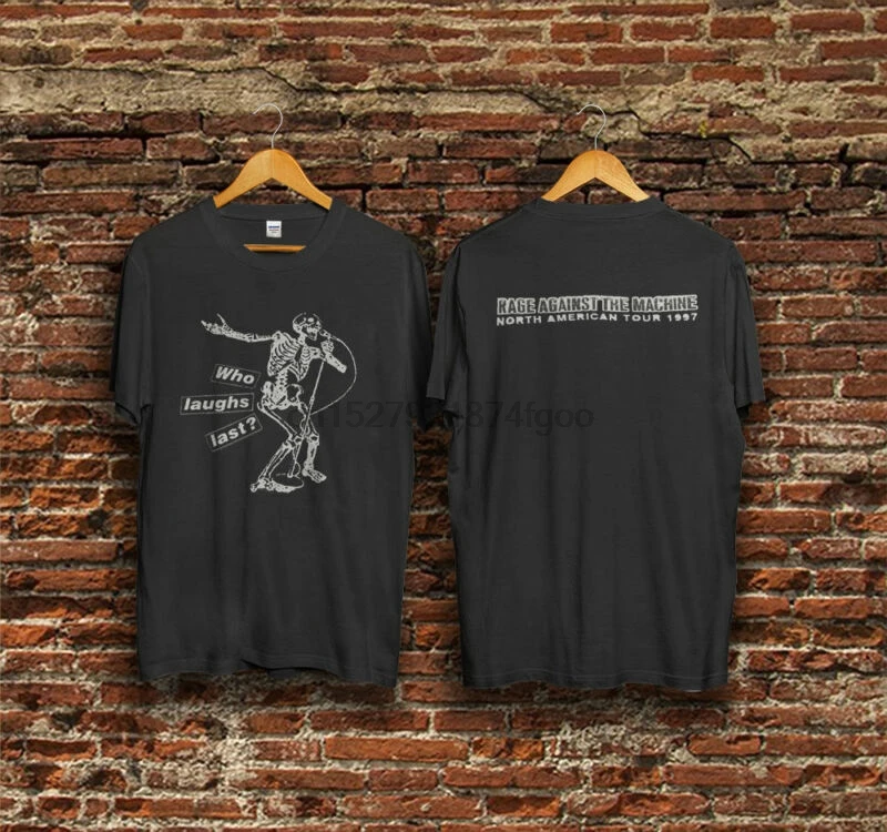 Лучший Винтаж Rage Against The Machine Tour 1997 кто смеется последним футболка