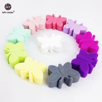 lets make silicone butterfly 50pc small beads for teething holes diy beads 3cm butterfly bpa free silicone teether baby teether