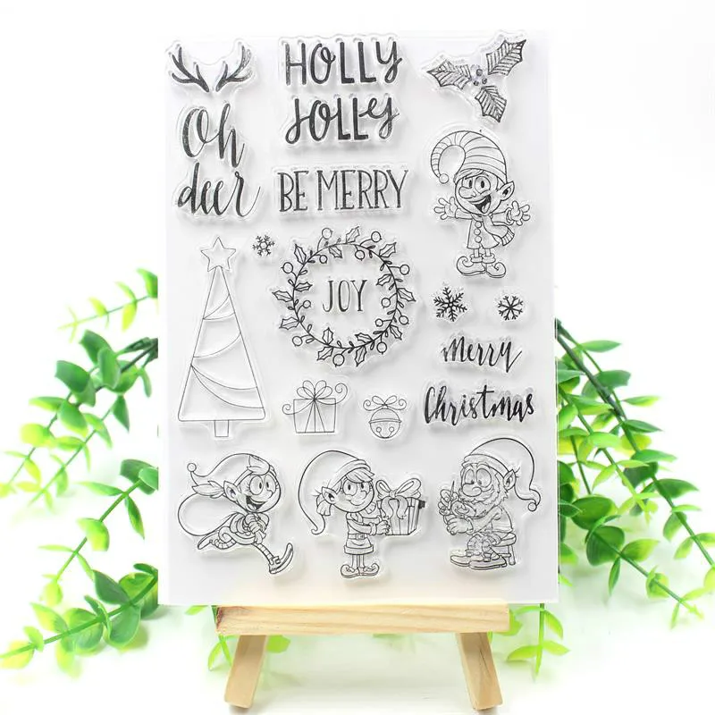 

Прозрачные силиконовые штампы Be Merry для скрапбукинга «сделай сам»/изготовления карт/Детские Рождественские забавные украшения 667