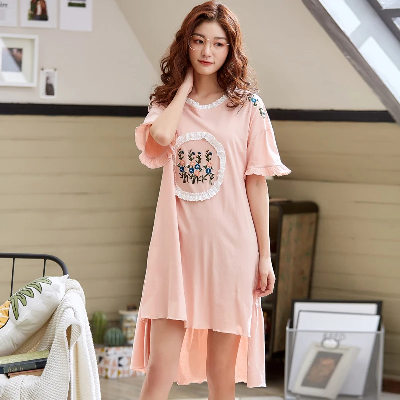 Сексуальная летняя женская ночная рубашка из модала с цветочным рисунком