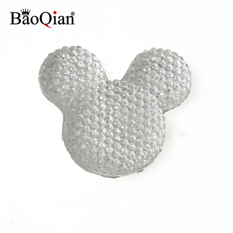 10 шт./лот смешанные bling Микки Смолы Скрапбукинг Ремесло для DIY Flatback кабошон украшения дома предметы для скрапбукинга 30x33 мм - Цвет: Transparent