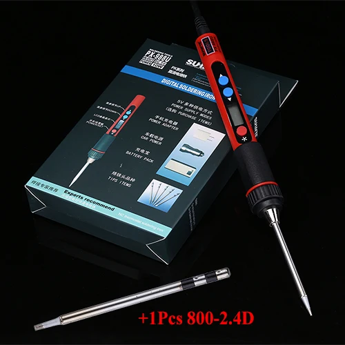 With 800-2.4D Портативный 5 в 10 Вт Цифровой ЖК USB паяльник Регулируемая температура паяльник soldeerbaut Ferro Solda BGA сварочные инструменты - Цвет: With 800-2.4D