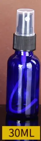 10PCS/Lot Amber Glass Essential Oil Spray Bottles Mist Sprayer Container Travel Refillable Bottle Transparent Brown 15-500ml - Color: Blue 15ML