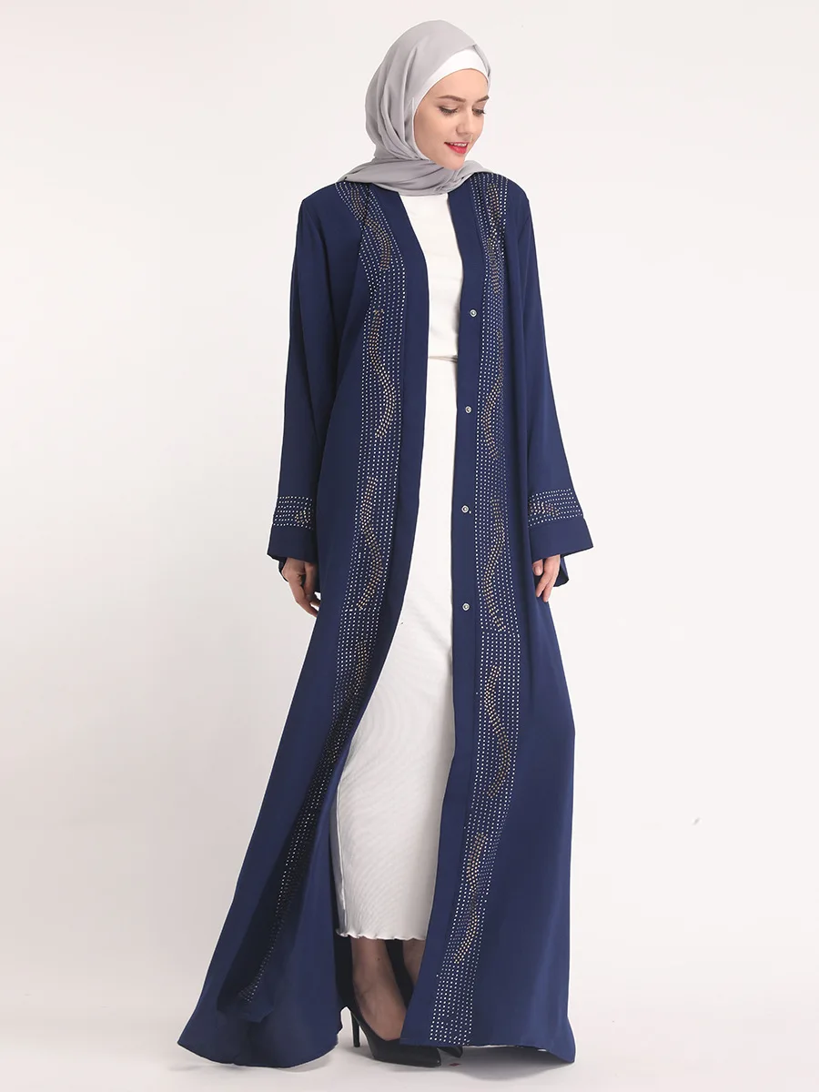 Роскошный мусульманский кардиган, украшенный бусинами, abaya, длинное кимоно, длинные халаты, Jubah, Дубай, Ближний Восток, Арабский исламский наряд