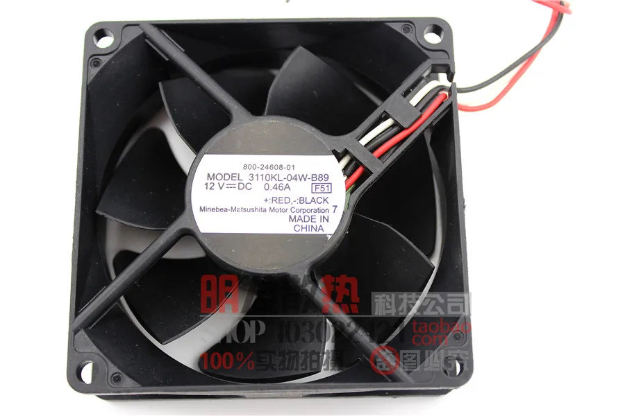 

8025 8CM large air volume 12V 0.46A 3110KL-04W-B89 three-wire fan
