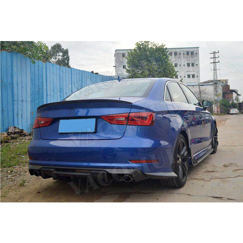 Рассеиватель задних губ из углеродного волокна для Audi A3 Sline S3 Sedan 4 door Not Standard 2014 2016