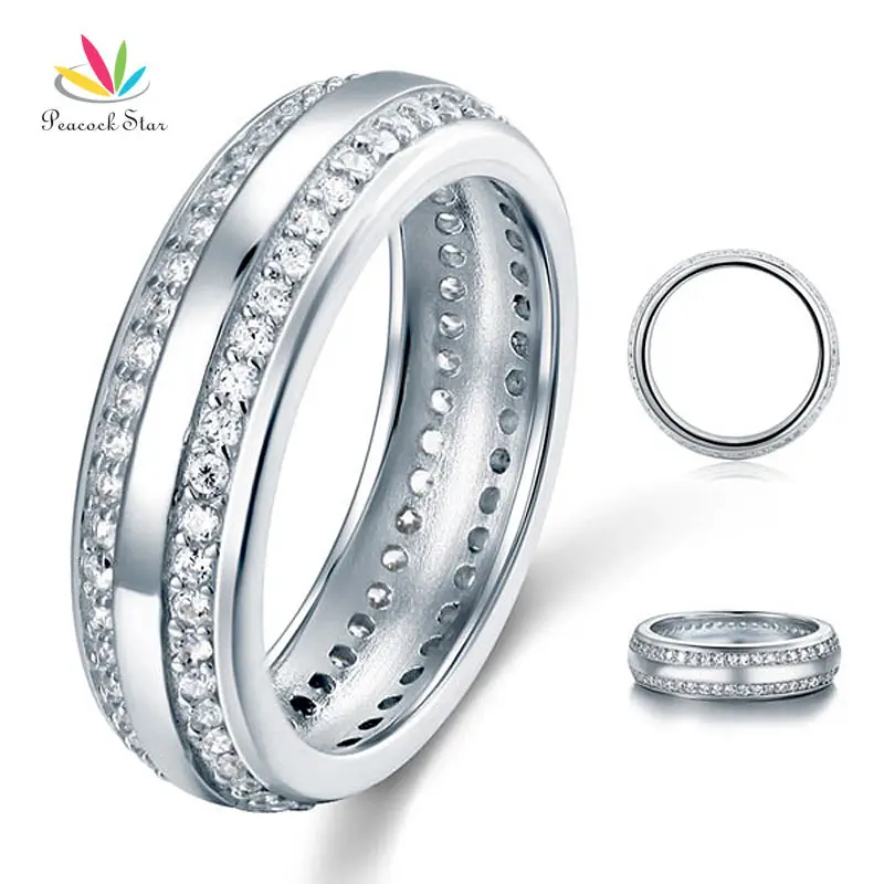 

Peacock Star Women Solid Sterling 925 Silver Wedding Band Ring Jewelry CFR8040