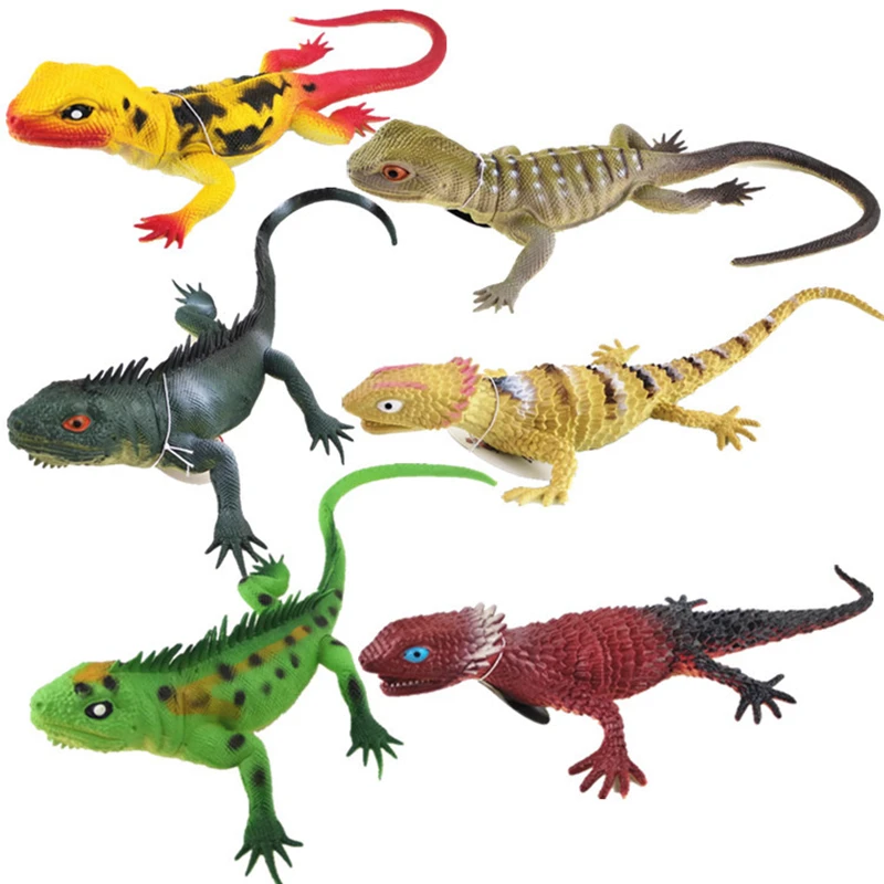 Cute One Piece Figure Lizards Model Toy 35cm Soft Sound Novelty Toys Cartoon Chameleon Actions For Children | Игрушки и хобби