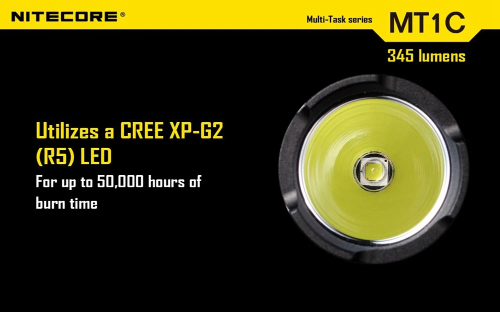 Nitecore MT1C 345Lm многозадачность светодиодный фонарик легкий PalmSize алюминий сплав водостойкий Torchin пеший Туризм Велосипедный спорт не батарея